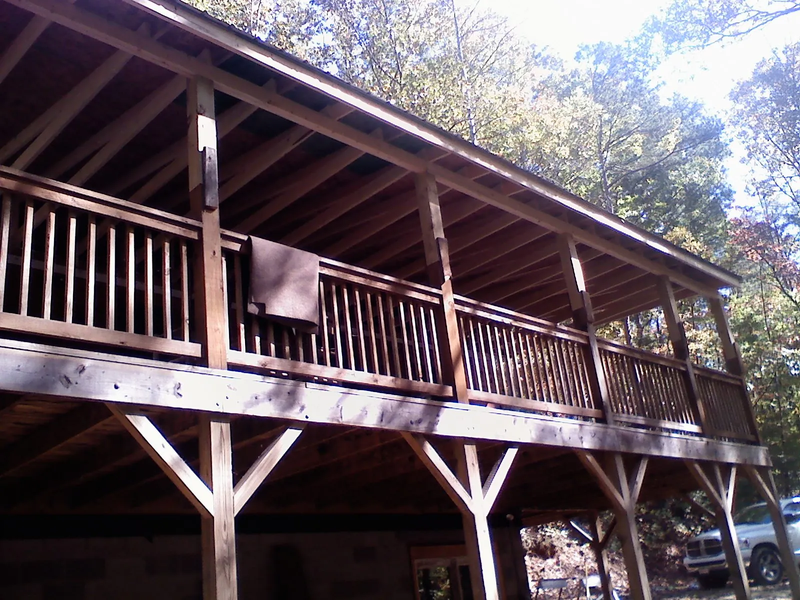 Timber framing under a new elevated porch and deck — Roof Leak Repair in Point Marion by Roofing Brothers